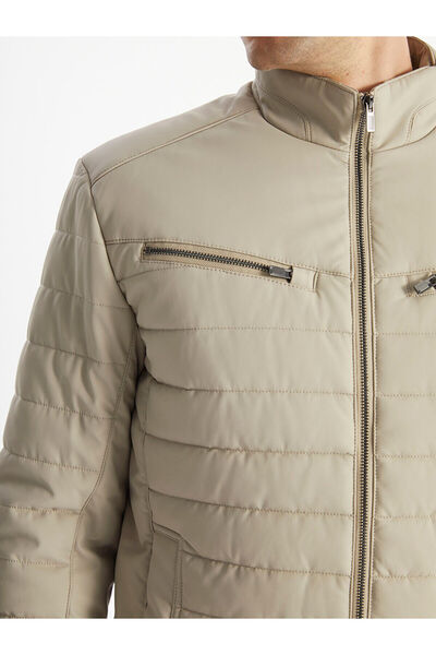 LC Waikiki Ανδρικό δερμάτινο παλτό με γιακά με λεπτή εφαρμογή