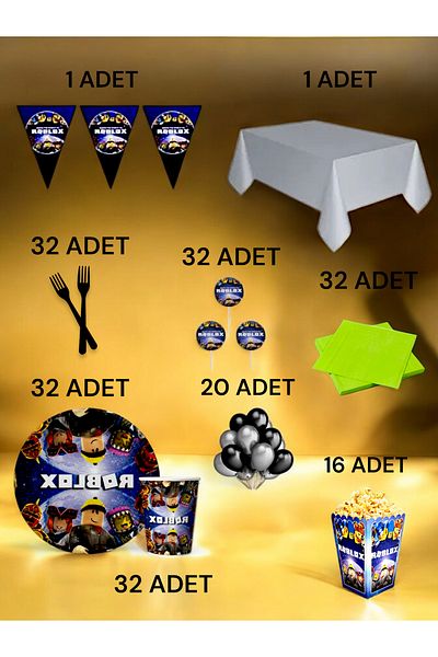 VibeHome 32 Person Roblox Themed XL Pack - Birthday Party and Fun Events