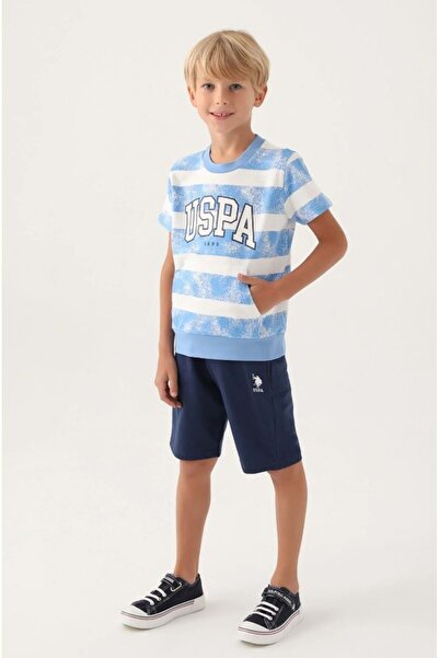 U.S. Polo Assn. Costum bermude albastre pentru băiat