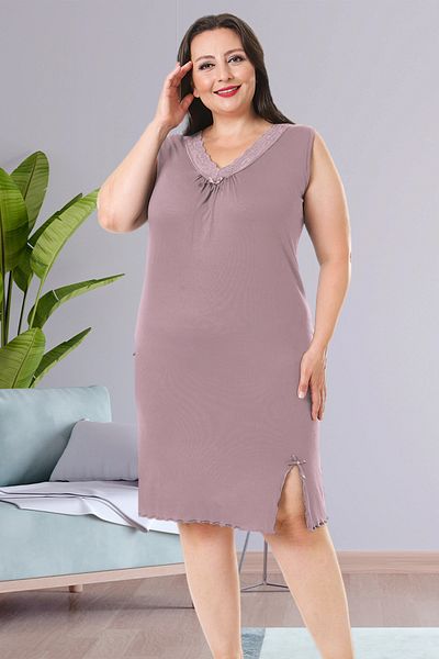 Bella Linda Cămașă de noapte clasică din viscoză de dimensiuni plus