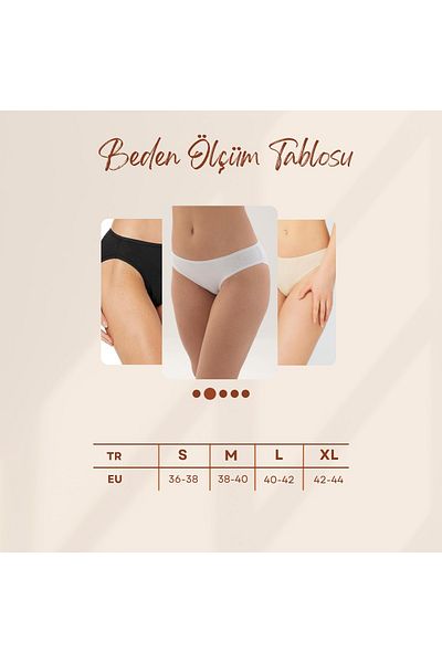 Selenti 3-Piece Cotton Women's Bikini Slip Panties - Comfortable Fit Basic Pack 3-Piece