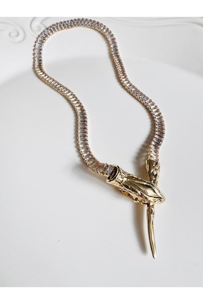 DEVİ fashion Zircon Stone Adjustable Snake Necklace