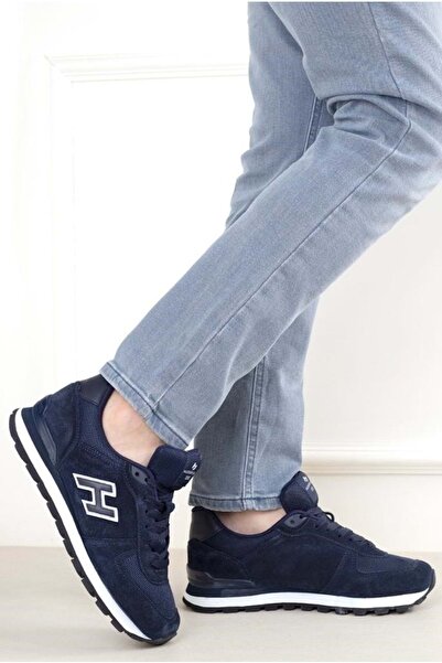 Hammer Jack 102 19250 Peru %100 Hakiki Deri Unisex Spor Ayakkabı LACİVERT-BEYAZ