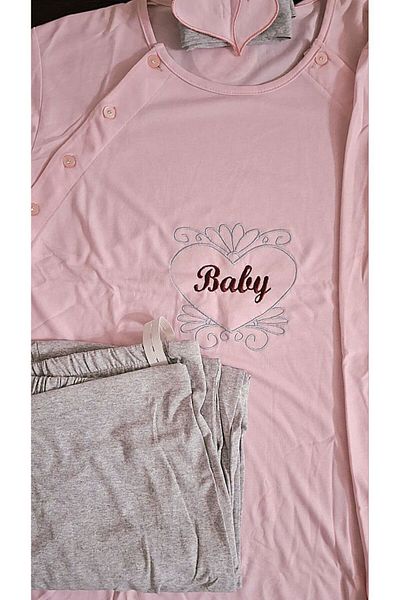Zen Erdeniz Side Buttoned Maternity Pajamas Set Summer