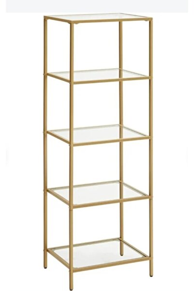 Home Dali 40 cm Gold Kitaplık Dekoratif Aksesuar Rafı Mutfak Rafı Şeffaf cam