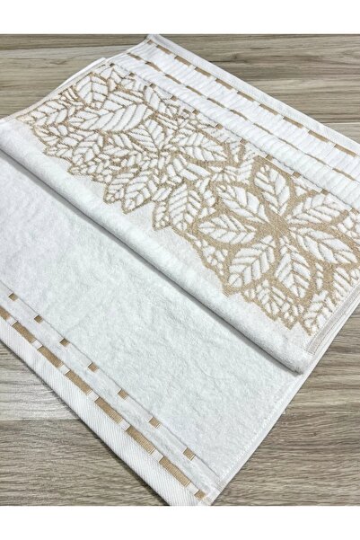 Nesrin Крем Gold 4-х частинний жакардовий вельветовий рушник - 50×90