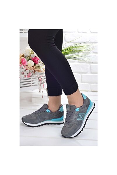 Hammer Jack 102 19250 Peru 100% Genuine Leather Unisex Sports Shoes GRAY-TURQUOISE