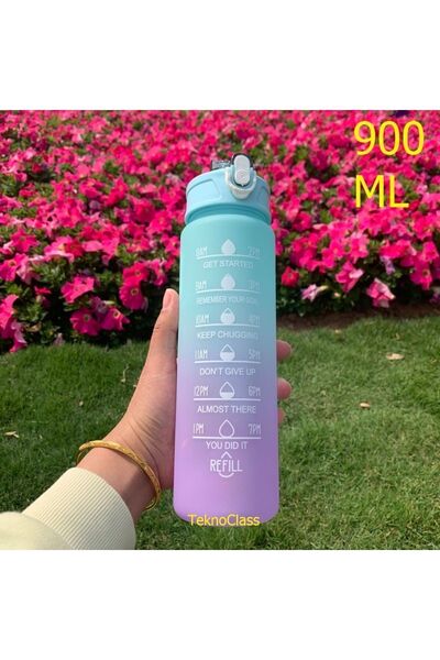 Canderel Motivasyonel Su Matarası Su Şişesi Suluk 900 Ml Tritan Spor Salonu S...