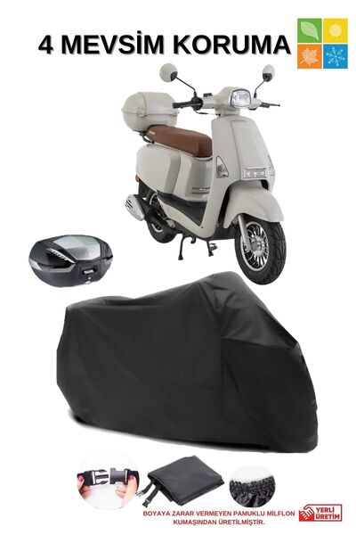 AutoEN MONDİAL VİRAGO 50cc ARKA ÇANTA UYUMLU SU GEÇİRMEZ MOTOSİKLET BRANDASI-...