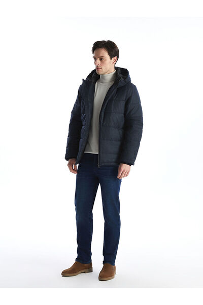 LC Waikiki LCWAIKIKI Classic Синій Стандартний крій Чоловічий пуховик з капюшоном