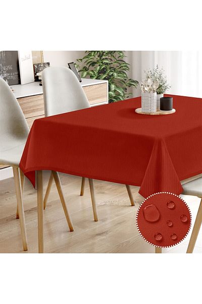 Evim Canvas Red Liquid Proof Stain Resistant Table Cloth