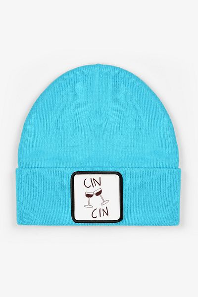 CraftID Gin Gin Interchangeable Patch Turquoise 100% Acrylic Unisex Beanie