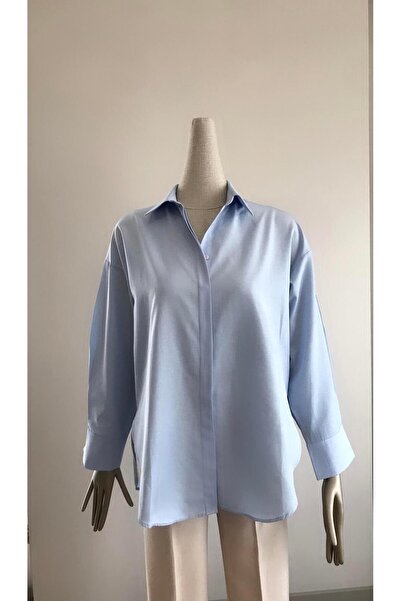FEMİAS Mavi Oversize Gömlek