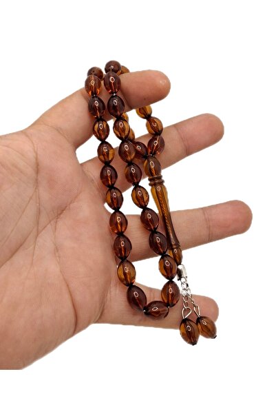 Han Ticarethane مسبحة صلاة من مسحوق العنبر باللون البني