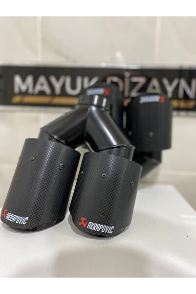 Akrapovic 90 Lık Çiftli Sağ Akrapoviç Içi Siyah Egzoz Başlığı Eksoz Kafası 90...