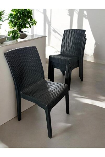 nar sokağı 4 Adet Kolsuz Rattan Sandalye