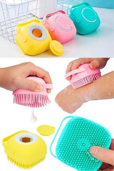 optana Silicone Brush Pouch - Multi-Purpose Body Cleansing Pouch, Exfoliating Bath Washcloth