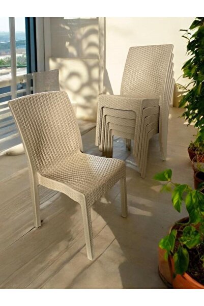 nar sokağı 6 Adet Kolsuz Rattan Sandalye