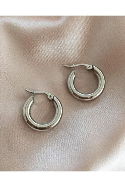 LAİKA Gümüş Renk Halka Küpe