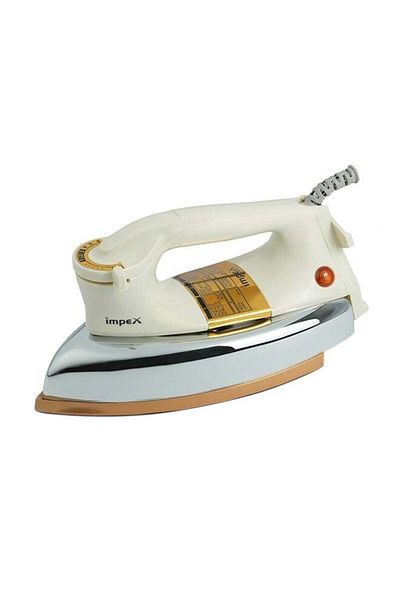 İMPEX Heavy Duty Iron Box 2Kg Temperature Dial And Auto Shut Off  Ceramic Coating 1200W IB211 Ivory