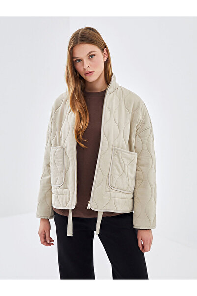 LC Waikiki Vizyon New Season Mock Neck Quilted Oversized Women's Puffer Jacket