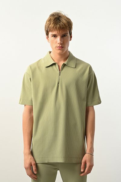 İLKCET MODA Ανδρικό μπλουζάκι Ottoman Oversize με φερμουάρ