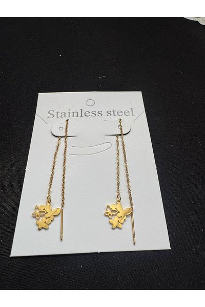 İYİ MODA Flying Butterflies Steel Earrings Gift Non Darkening Butterfly Earrings