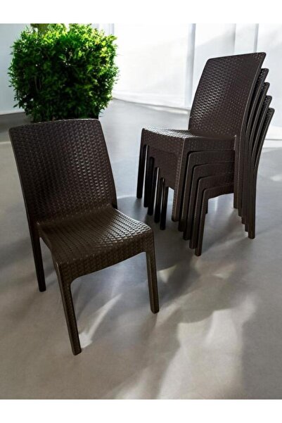 nar sokağı 6 Adet Kolsuz Rattan Sandalye