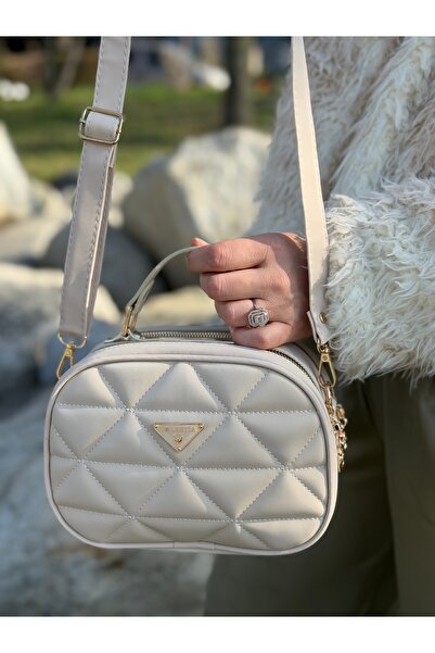 DEV 3 ADAM Geantă de umăr și de mână pentru femei, simplă și elegantă, cu compartiment crem și curea reglabilă