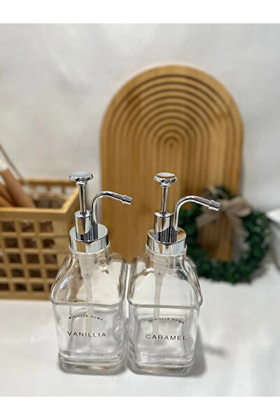PAKETLENDİ 2 'li Kristal Cam Sabunluk, Şurupluk Seti, Pompalı Sabunluk, Yağda...