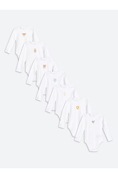 LC Waikiki Lcwk Unisex 7-Piece Crew Neck Snap Body Set