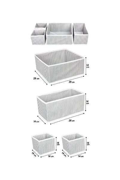 HOLLYHOME Set de cutii organizatoare gri cu 4 compartimente pentru sertar