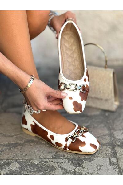 Giydim Gidiyor Bela Smeđa Diza Sa deznom Baletanke