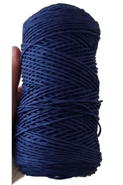 Nusrat Bilişim Dark Blue Twisted Raffia - Bag Accessory