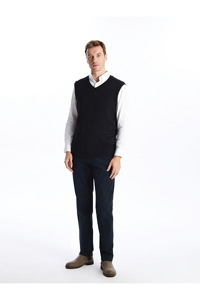 LC Waikiki Lcwk Standard Fit V-Neck Men's Knitwear Sweater