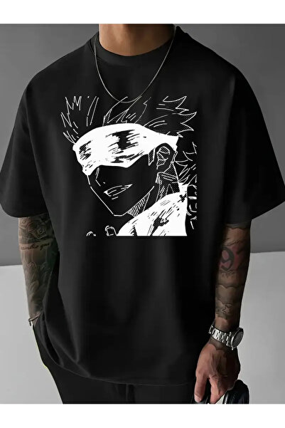 GALASHOP تي شيرت مطبوع عليه رسوم متحركة أنيمي Jujutsu Kaise