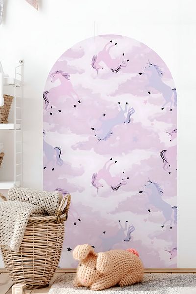 Grafikup Autocolant de perete decorativ Boho Oval - Autocolant de perete oval cu model de peisaj și animale