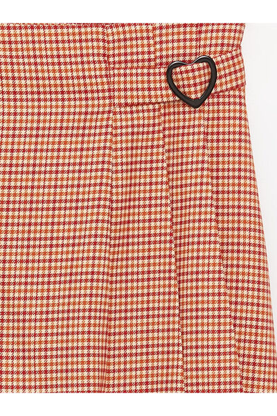 LC Waikiki LCW Kids Girls&#39; Skirt with Elastic Waist Houndstooth Pattern