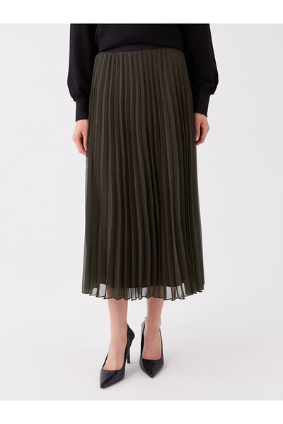 LC Waikiki Patterned Chiffon Women's Skirt with Elastic Waist