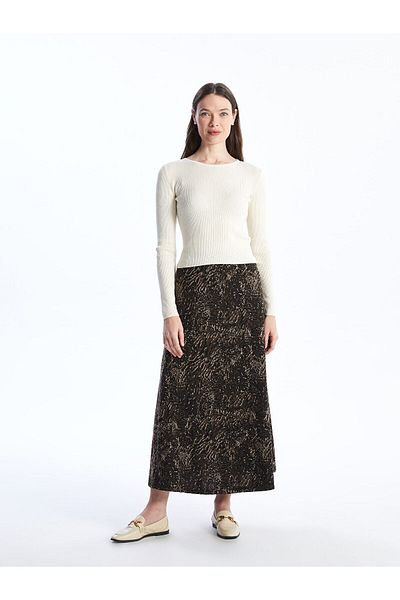 LC Waikiki Lcwk Elastic Waist Comfortable Fit Patterned Women's Skirt