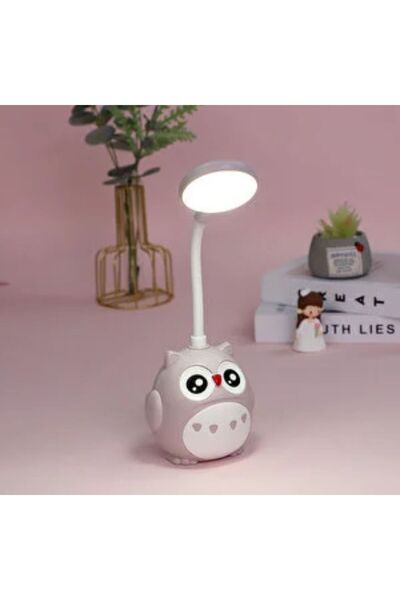 Sensoria Sevimli Baykuş Şeklinde Çocuk Odası Gece Lambası Masa Üstü Lamba Usb Şarjlı