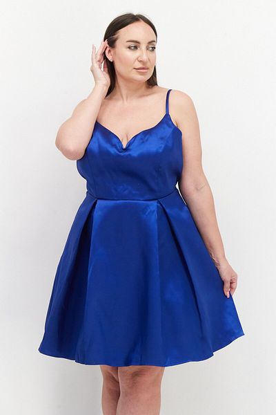 B Darlin Women Plus Size A-line Dress, Royal Blue