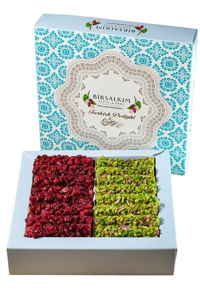Birsalkım Turkish Delight with Pistachio Pudding and Zeriş Grape Pudding 200 Grams (Glucose Free)