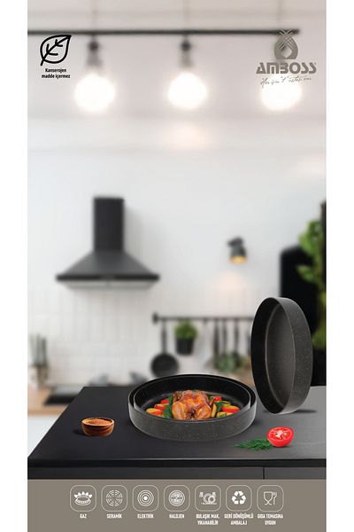 Amboss OLIVIN 3 PCS GRANITE OVEN TRAY SET BLACK