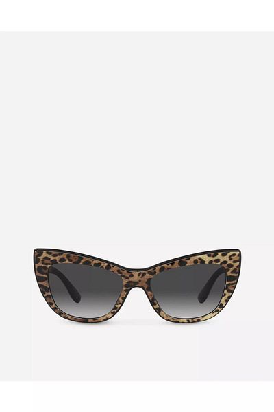 Dolce&Gabbana Dolce & Gabbana Woman Cat Eye Sunglasses- Dg 4417 - Lense Size:54mm - Leo Brown/black