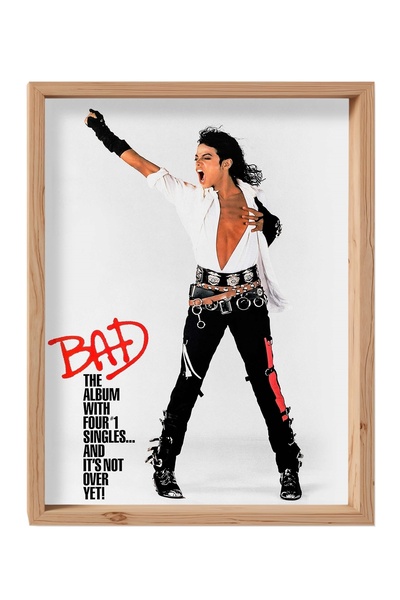 Jeronkarji Michael Jackson - Kötü Ahşap Tablo Çerçeveli Ev Dekorasyon Duvar P...