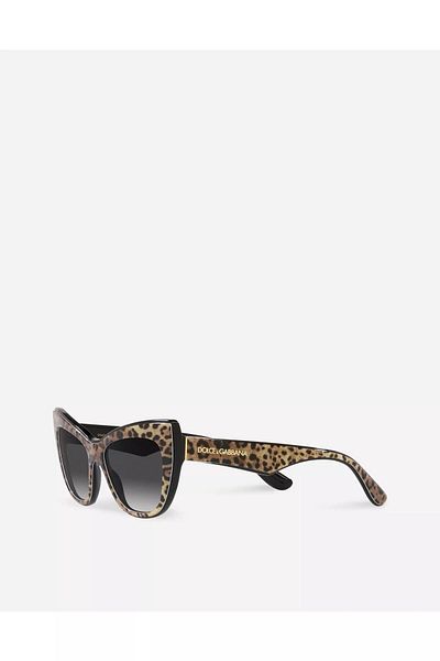 Dolce&Gabbana Dolce & Gabbana Woman Cat Eye Sunglasses- Dg 4417 - Lense Size:54mm - Leo Brown/black