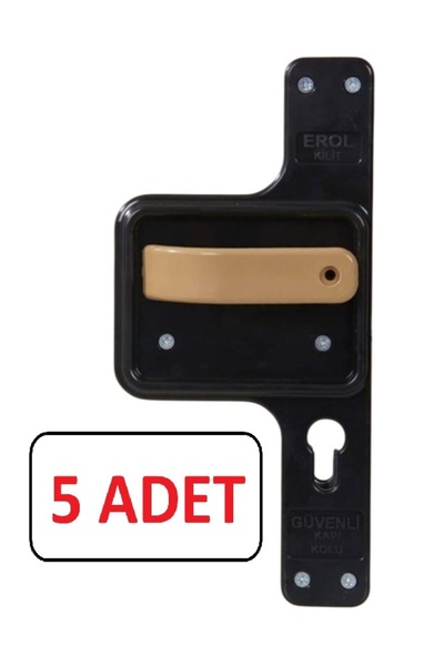 Erol Güvenli Ve Kırılmaz Bariyerli Okul Kapı Kolu Siyah Ayna-Kahverengi Kol 5...