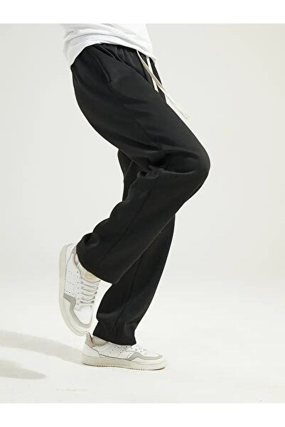 CAONNES Άνετο υφασμάτινο μαύρο φούτερ oversized - Φαρδιά γραμμή642ŞAH MODA