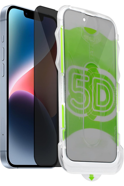 Fibaks iPhone 12/12 Pro Gizlilik Kolay Uygulama Aparatlı Hayalet Tam Kapatan Kırılmaz Cam Ekran Koruyucu